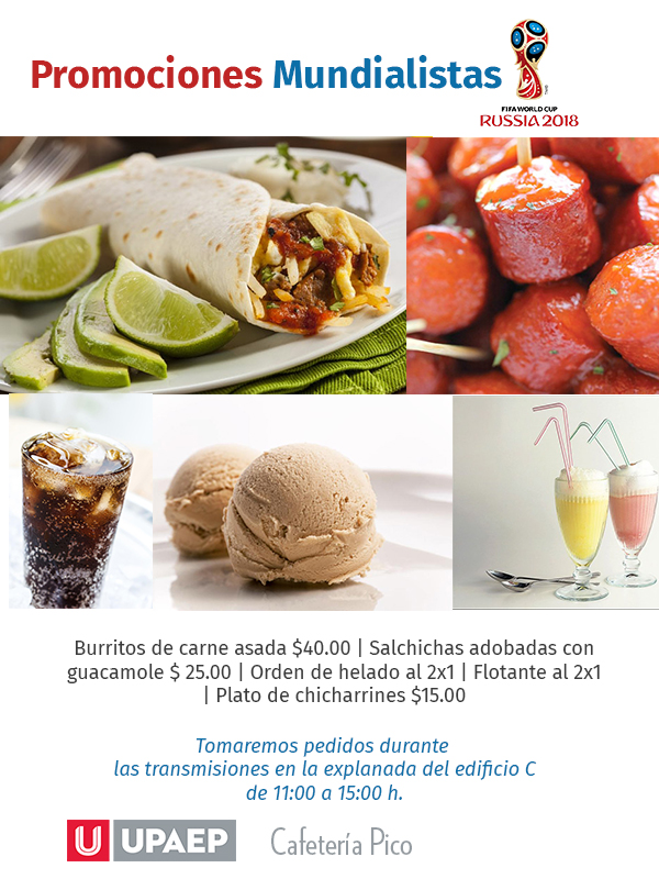 Promociones mundialistas en la Cafetería Pico